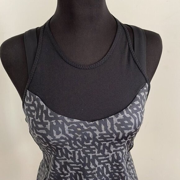 LULULEMON Running In The City Tank sz 6 tank top yoga active wear net pop black - Picture 4 of 6